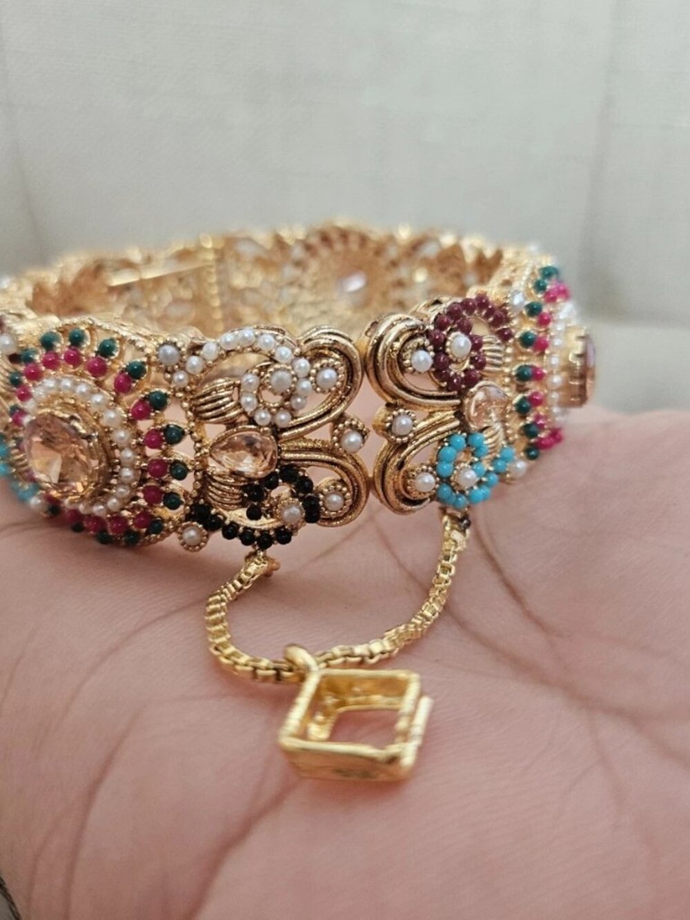 Fashion Bracelet Multi Color Beads Fancy Jewelry Traditional Bangle Wristband - Picture 4 of 12